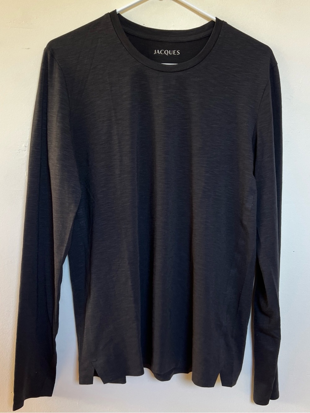Jacques Men's Long-Sleeve Crewneck Tee — Black TEC